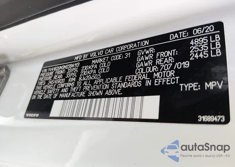 2021 Volvo Xc40 T5 R-Design from USA, damaged, VIN YV4162UM3M2394113